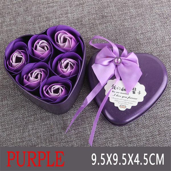 

6x heart scented bath body petal rose flower soap wedding decoration gift red/ pink /blue/ purple