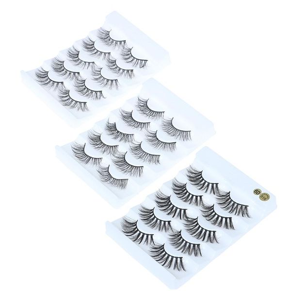 

false eyelashes 5 pairs 6d natural long wispies lashes handmade