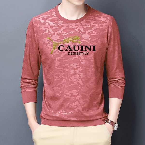 

2021 autumn and winter double-sided cashmere sweater casual men's fashion round neck pullover warm bottom shirt, Black