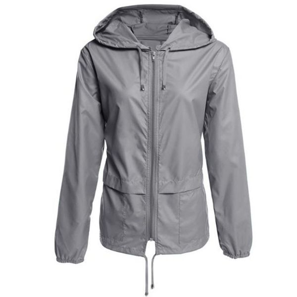 

zipper hoodie lightweight outdoor waterproof raincoat jacket shirt women jacket sizexl, White