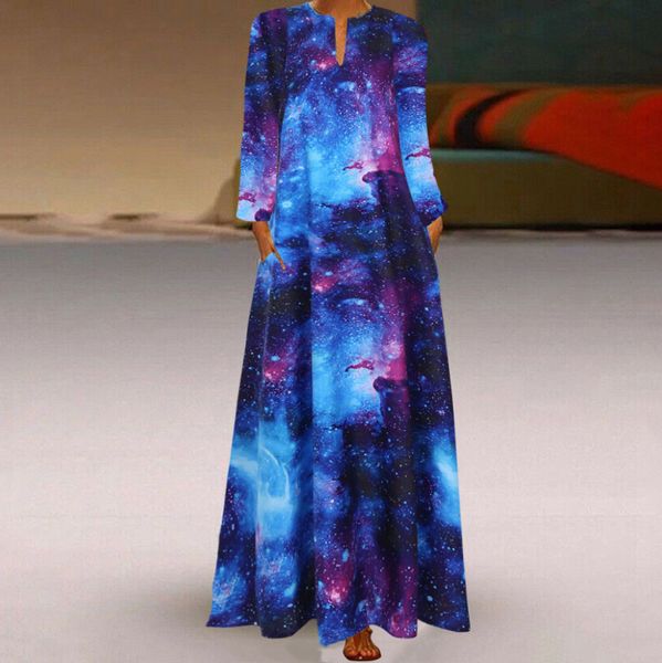 

women summer dress plus size print daily ladies fashion casual sleeveless vintage bohemian v-neck beach dresses, Black;gray