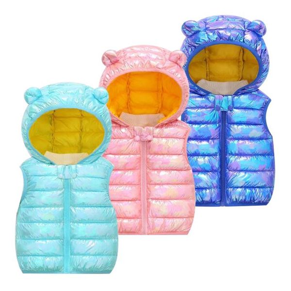

waistcoat baby boys winter vest fashion girls clothing 2021 bright colors sleeveless wind proof with hooded thin style zipper warm coats, Camo