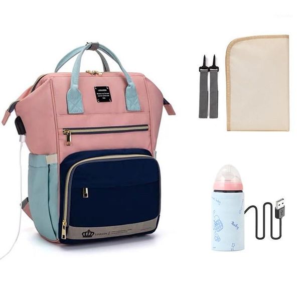 

diaper bags lequeen bag&changing pad&straps&insulation maternity bag baby care antifouling backpack stroller nappy1