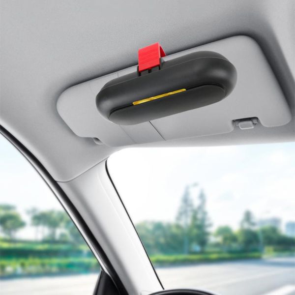 

other interior accessories car glasses case abs sunglasses box eyeglasses holder universal sun visor built-in fiber velvet protection