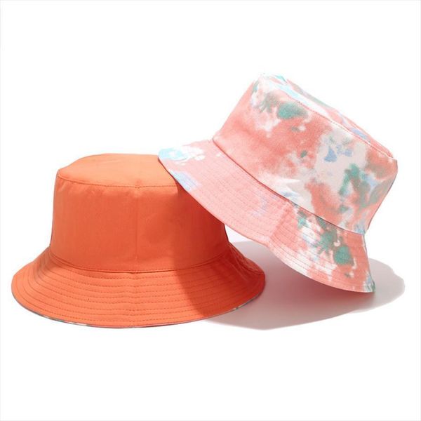 

brand tie dye bucket hat men women fashion double sided wearing basin hats female summer outdoor leisure sun cap, Blue;gray