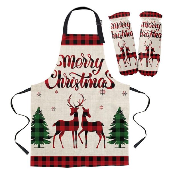 

aprons christmas snowflake elk tree apron kitchen baking accessories for women cooking