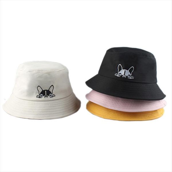 

casual sun hat cartoon cute bucket men women dog bob hip hop cap summer panama sad boys fold fishing, Blue;gray