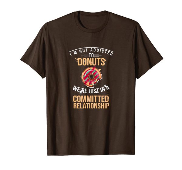 

cool funny addicted donuts committed relationship t-shirt, White;black