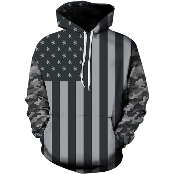 

gray tone 3d printing hoodie visual impact party punk goth round neck american sweater hoodie, Black