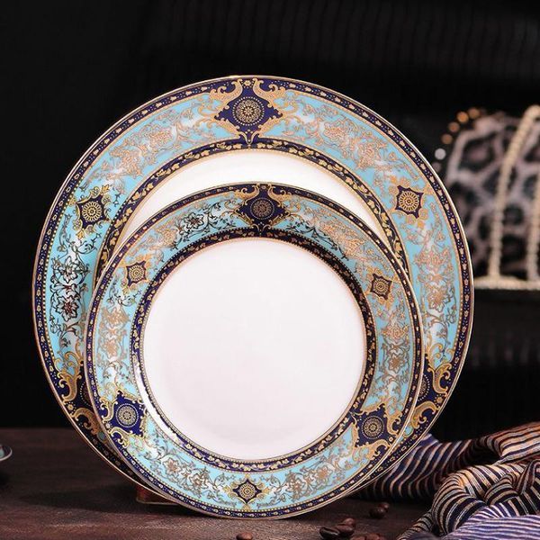 

dishes & plates european-style bone china western plate steak cake dessert creative home ceramic flat tableware table decor