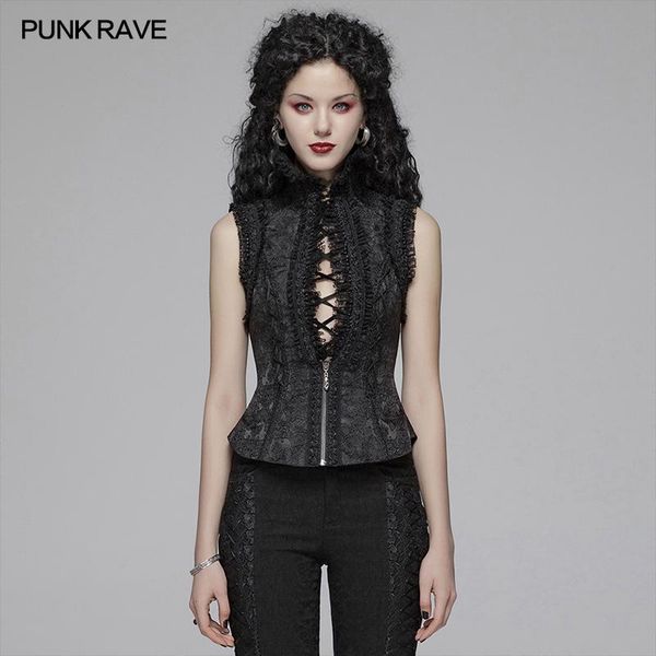 

women's vests punk rave gothic lolita vest steampunk retro party club stage performance women waistcoat streetwear, Black;white