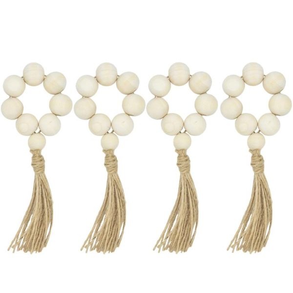 

napkin rings 4pcs natural wooden bead weddings home decor table decoration