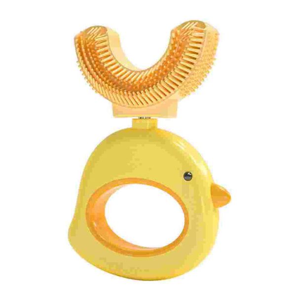 

smart electric toothbrush 1pc u-shape children practical manual kids (yellow)