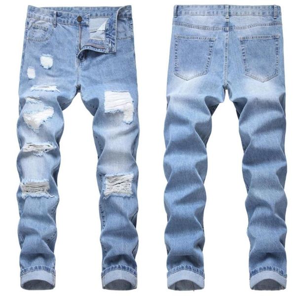 

men's jeans spring and autumn men's trend brand slim pants casual korean summer black, Blue