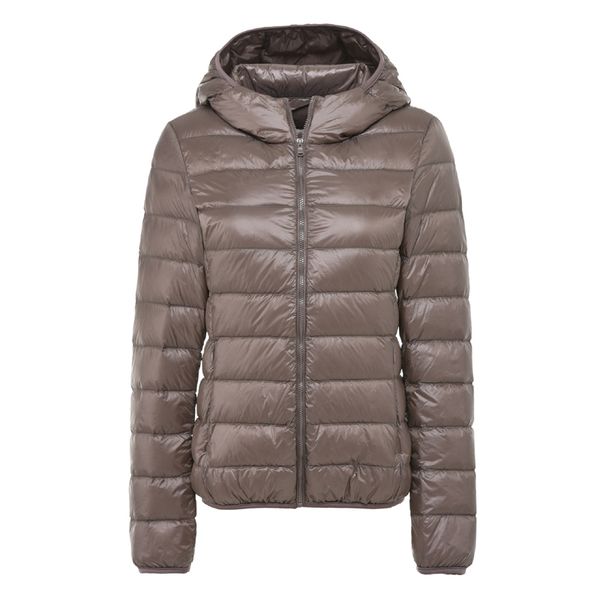 

women winter coat ultra light portable down jacket fashion warm slim hooded down coat for women windproof parkas, Black