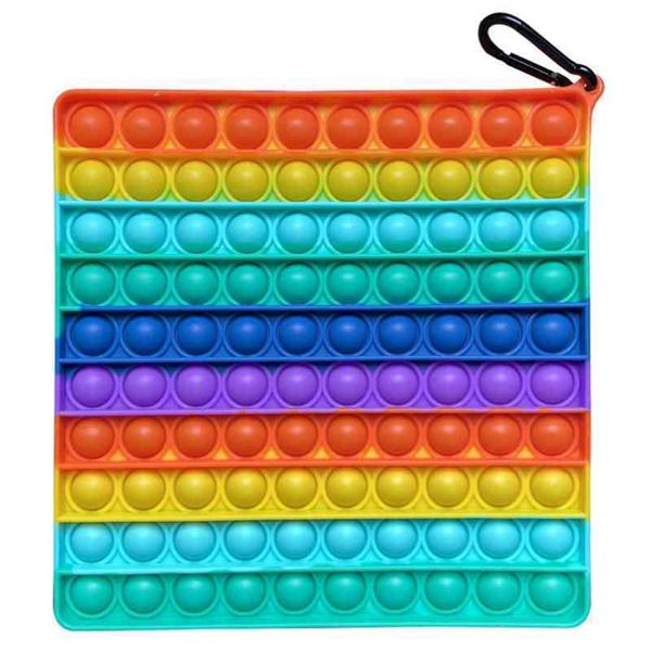 

large size rainbow deratization pioneer children's educational 30 * 30cm large square silicone toys