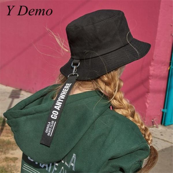 

cloches harajuku letter long ribbon fisherman hat men women bucket