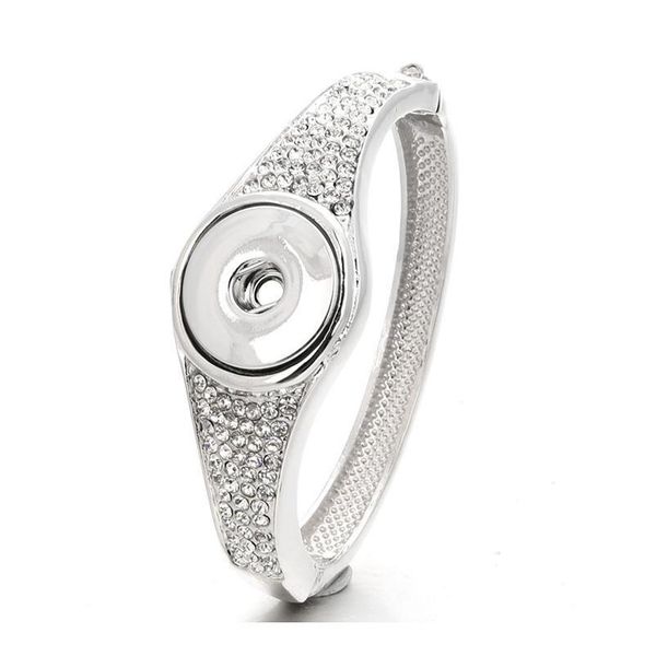 

snap bracelet diy charms full white crystal bracelets bangles fit 18mm snap buttons jewelry for women jewel jllxfh, Golden;silver