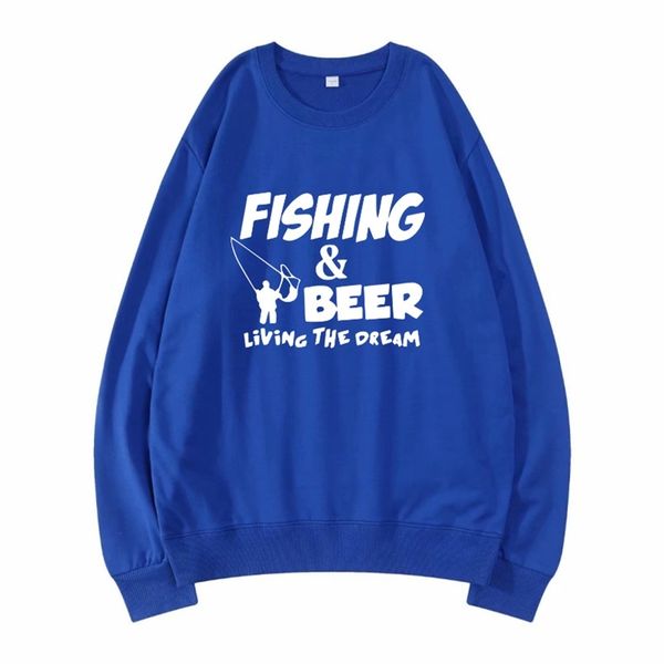 

spring and autumn 2021 new fishing creative beer cotton sweater, Black;white