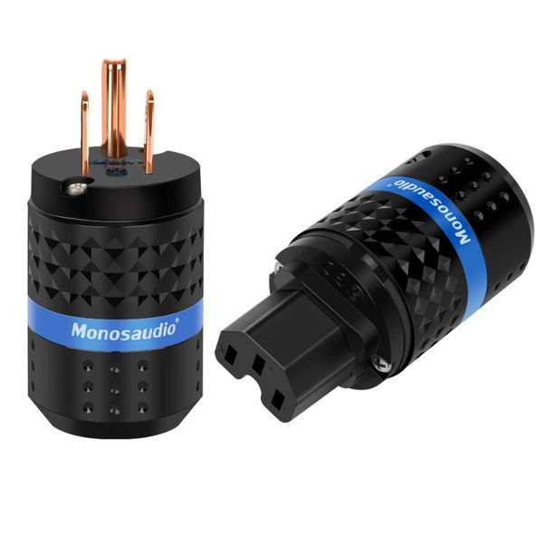 

smart power plugs monosaudio m102/f102 hifi pure copper us ac plug & iec320 c13 connector adapter for audio diy mains cable