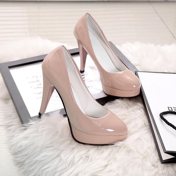 

dress shoes high heel women 10cm women's waterproof platform single red wedding, Black