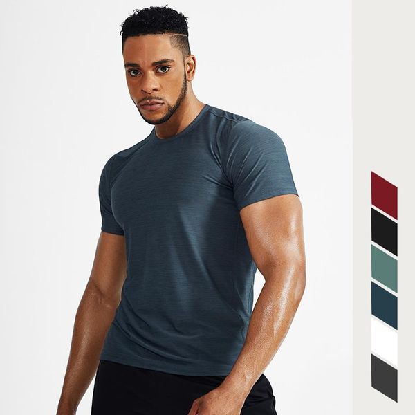 

running jerseys casual fitness wear short-sleeved men's training sportswear loose quick-drying breathable t-shirt workout clothes, Black;blue
