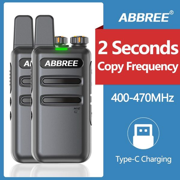 

walkie talkie 2pcs abbree ar-f19 wireless copy frequency powerful transreceiver scanner for bf-888s two way radio