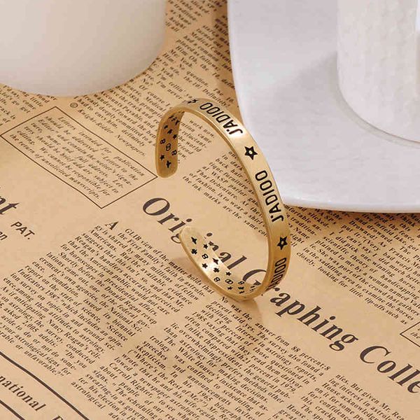 

special offer 2021 luxury designer jewelry brass letter opening bracelet female fashion couple style chaoren net red ins same bracelet, Black