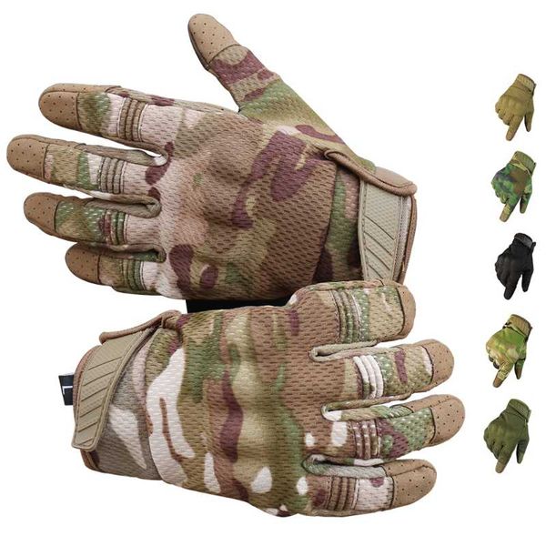 

cycling gloves outdoor sports tactical bike full finger motos racing antiskid screen touch protect gear riding men, Black
