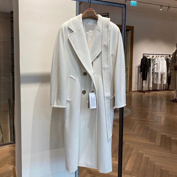 

women's wool & blends cashmere coat correct version 101801 double-breasted femal high-end classic elegant black winter women