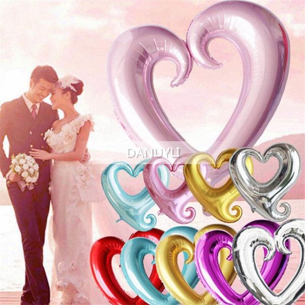 

5pcs 18inch hook heart foil balloons wedding decoration hollow heart helium ballon valentine's day decor birthday party globos