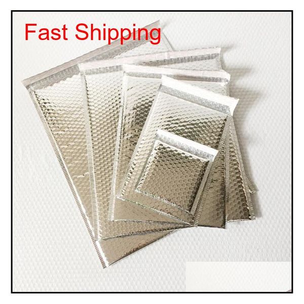 

100pcs silver bubble envelope mailer packaging bubble envolope bag shipping small poly plastic padded bag dptz8 zahn6