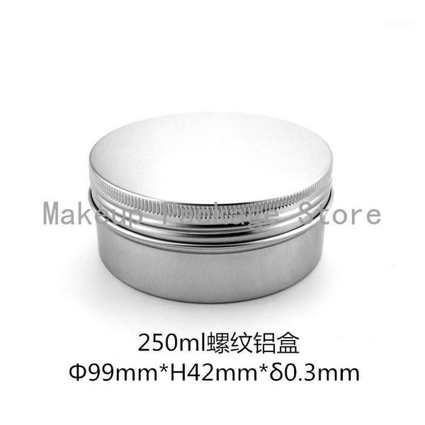 

storage bottles & jars 250g refillable box empty round aluminum metal tin bottle with lids 250ml cosmetic cream diy seal 99*42mm jar