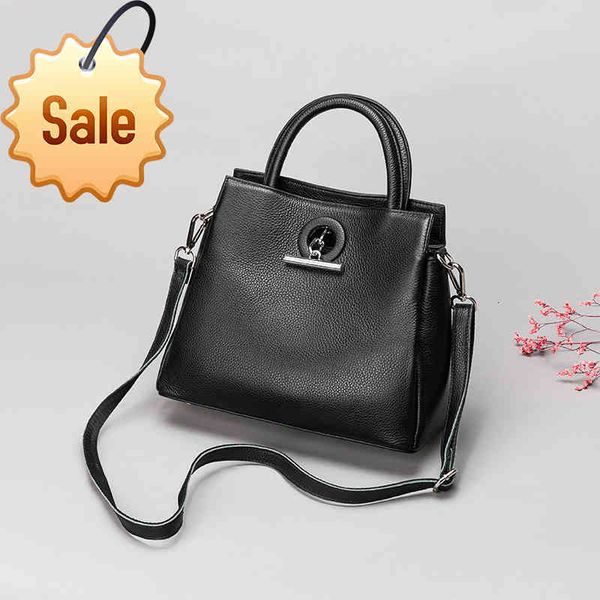 

leather women's bag 2021 fashion handbag layer cowhide cross shoulder bag versatile princess bag 0417