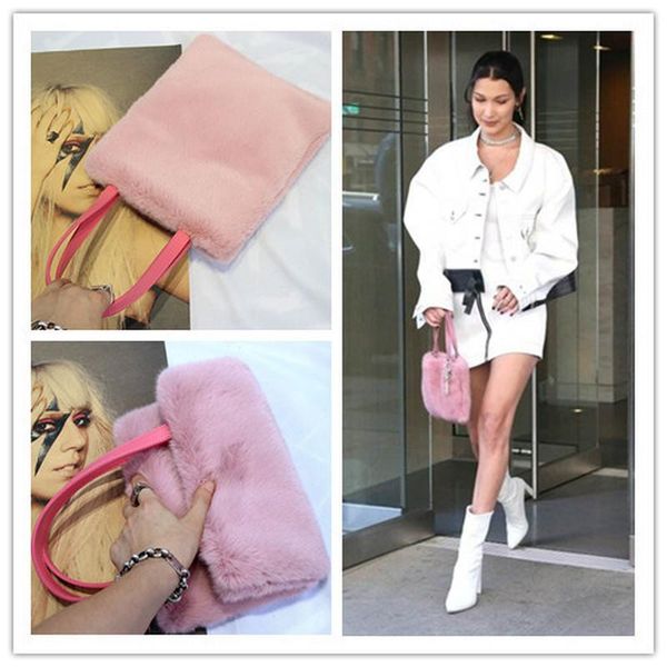 

shoulder bags women plush handbags fashion casual faux fur totes female big capacity handle