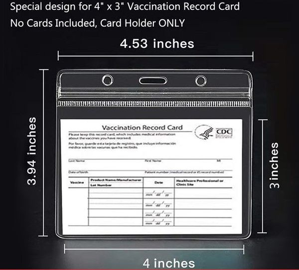 

fast express delivery small quantity vaccination card files, waterproof reusable cdc protector pvc sleeve for records card, immunization rec