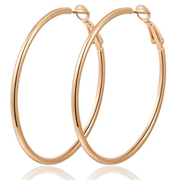Simple C Faved Big Hoop ушные кольца 20 30 40 50 60 70 мм преувеличенные геометрические металлические круглые серьги для женщин