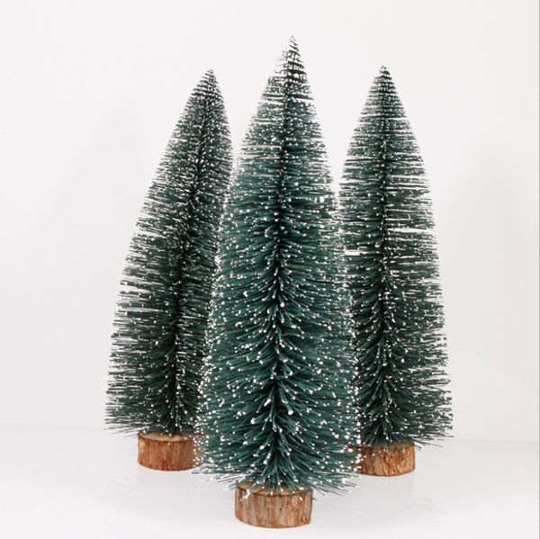 Árvore de Natal artificial mini plástico e sólido de madeira para festa de férias decoração de festa bom presente para amigos decoração de xmas