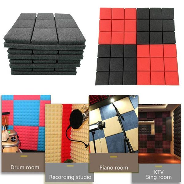 

wall stickers 4pcs soundproofing foam sticker studio sound sabsorption sponge acoustic tile panel polyurethane 300x300x50mm