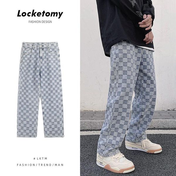 

men's jeans gmtu for men hip hop printed baggy, Blue