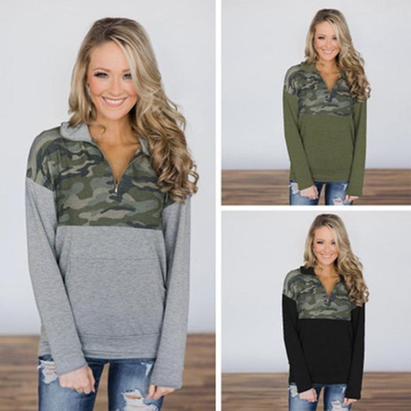 

women's hoodies & sweatshirts women quarter zip color block pullover sweatshirt with pockets(s-xl), Black