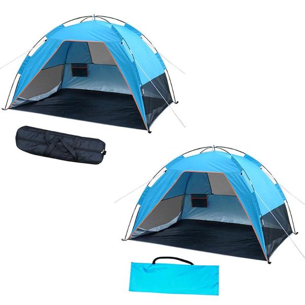 

tents and shelters camping awning tent waterproof anti uv outdoor beach shelter sun shade fishing hiking travel 3-4 person