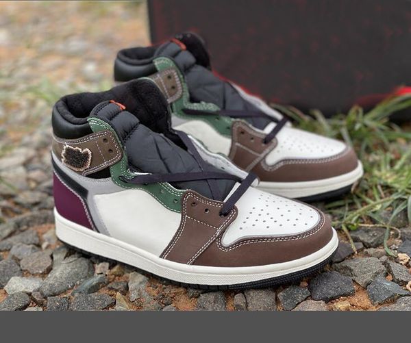 

1 high og hand crafted mens basketball shoes 1s black archaeo brown-dark chocolate men womens outdoor sneakers multicolor rainbow trainers s