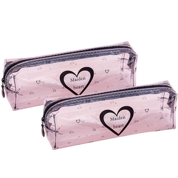 

pencil cases 1pc transparent letter star heart case large capacity box storage bag stationery gifts school supplies