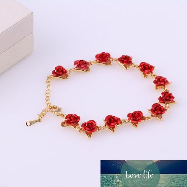 Rose Gold Color Senhoras Bracelet Forma Flor Simples Bracelete Coreano para Mulheres Armband Chain Jóias Jóias Girl Party Gifts