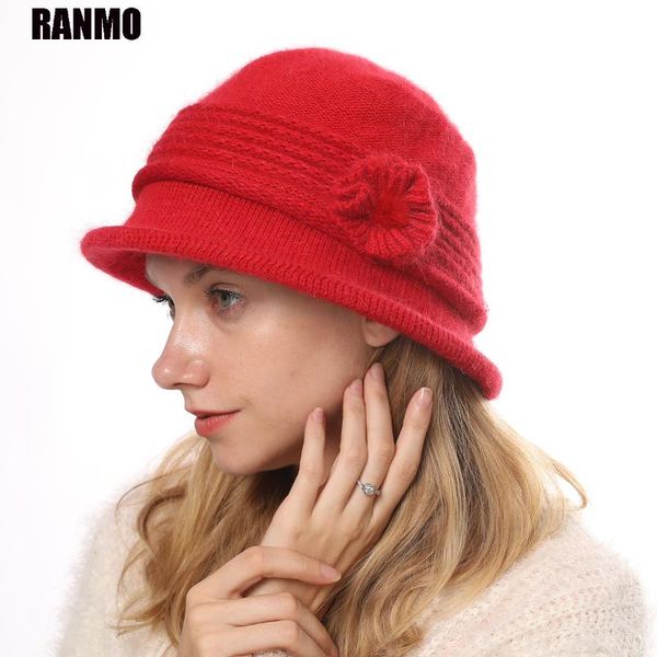 

beanie/skull caps ranmo brand winter women hats korean fashion thickened soft warm fisherman hat accessories vintage female flower bucket, Blue;gray