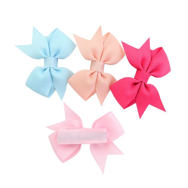 

5.5 cm baby barrettes in stock boutique bow hair clip grosgrain ribbon hair bows for girls hair accessories barrette, Slivery;white