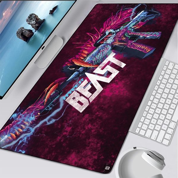 Cool grande mouse pad tapete diy borda de bloqueio gaming mouse pad o laptop mouse pad anime para teclado csgo hyper beast