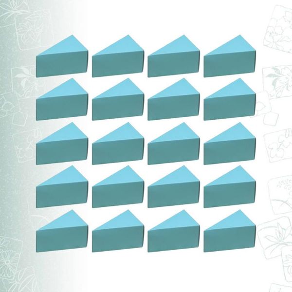 

50pcs triangle cake boxes creative candy box practical sugar gift container lovely presents cases for home party (sky-blue