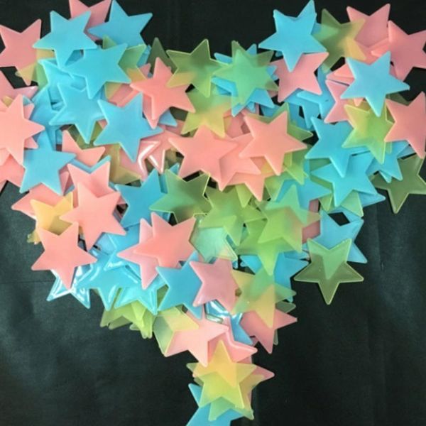 

wall stickers 50pcs luminous star sticker student room kindergarten decoration fluorescent five-pointed child color